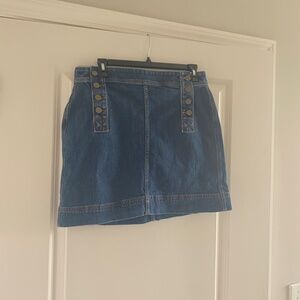 Loft Button Up Jean Skirt